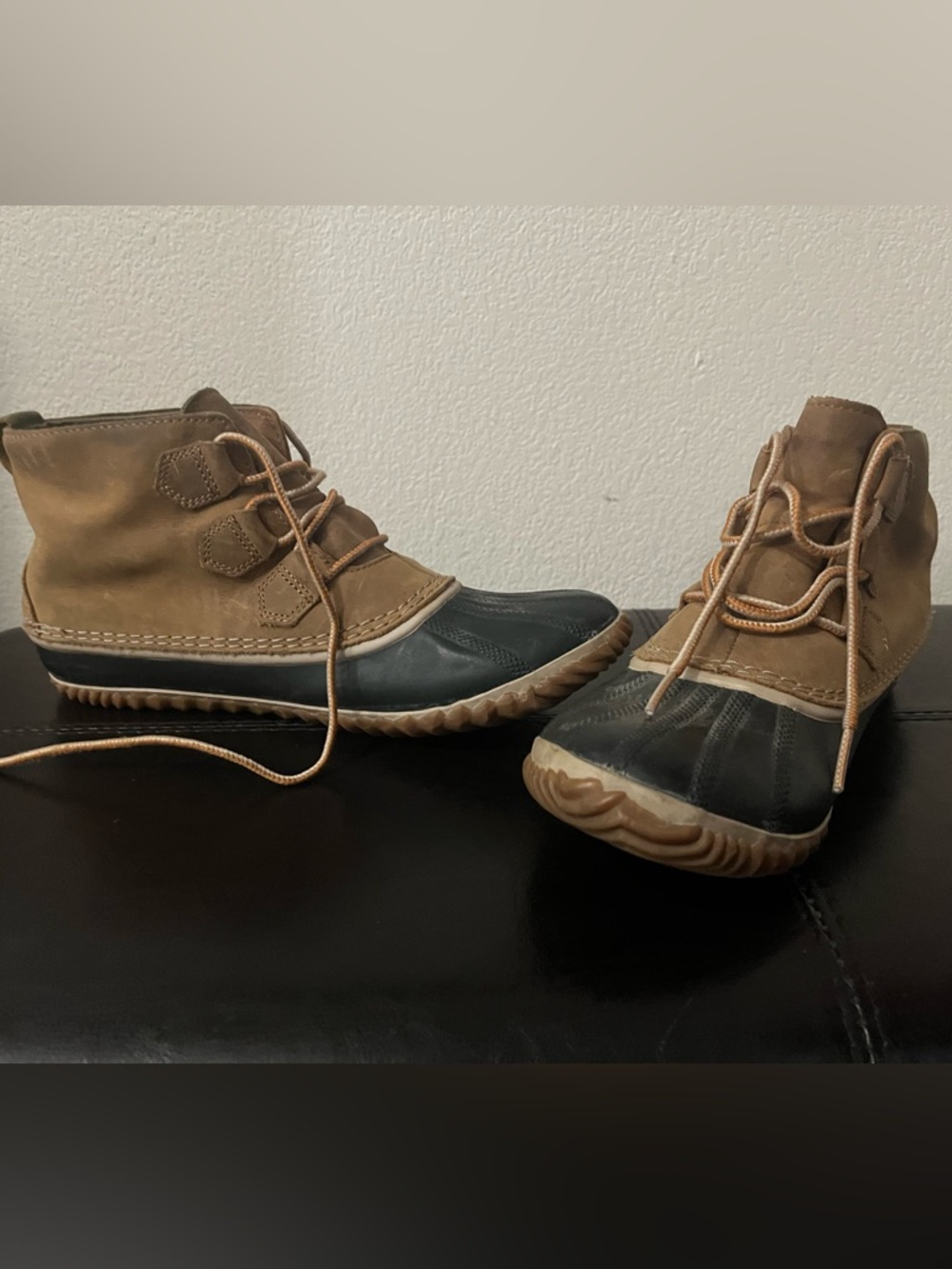 Sorel Women's Tan and Black Waterproof Duck Boots